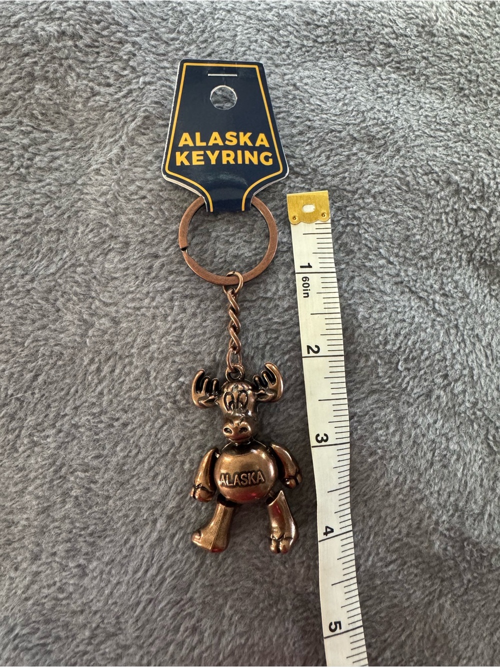 Alaska Keyring Moose With Movable Arms & Legs